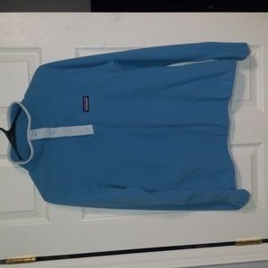 EUC Patagonia Micro D T-Snap Fleece Blue Pullover Size M